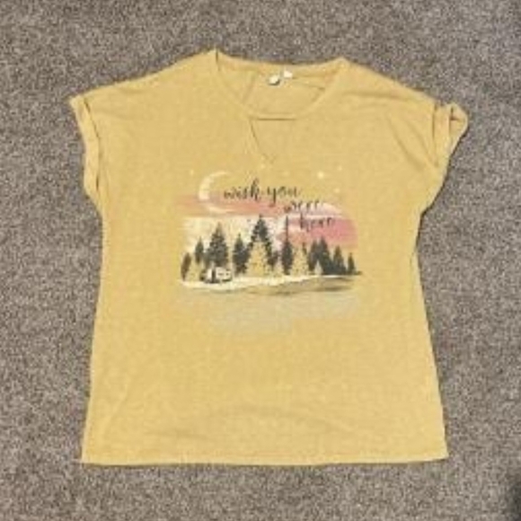 Women's Tan Graphic Tee - Picture 6 of 6